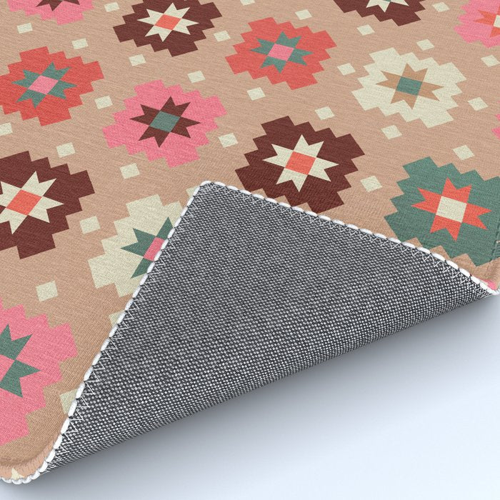 Festive Winter Quilt Tiles With Stars Rug Gallery Image 4