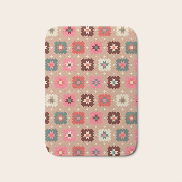 Festive Winter Quilt Tiles With Stars Bath Mat Gallery Image 1