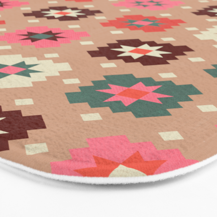 Festive Winter Quilt Tiles With Stars Bath Mat Gallery Image 3