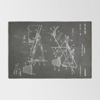 Basketball Patent - Basketball Player Coach Team Art - Black Chalkboard Rug Gallery Image 2