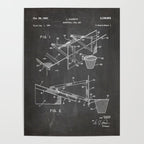 Basketball Patent - Basketball Player Coach Team Art - Black Chalkboard Poster Gallery Image 4