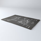 Basketball Patent - Basketball Player Coach Team Art - Black Chalkboard Rug Gallery Image 3