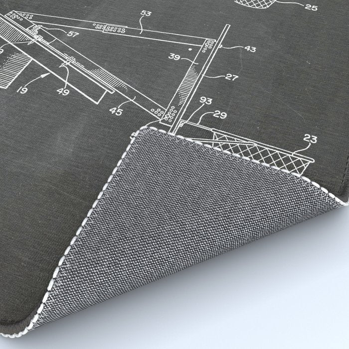 Basketball Patent - Basketball Player Coach Team Art - Black Chalkboard Rug Gallery Image 4