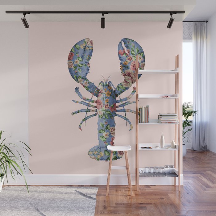 FLORAL LOBSTER Wall Mural Gallery Image 1