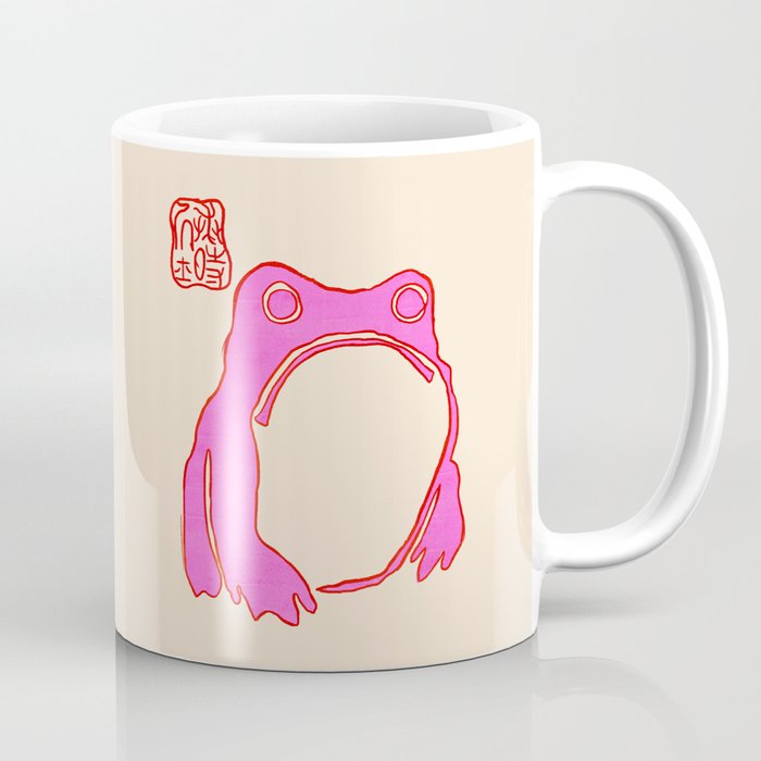 Pink Grumpy Frog Coffee Mug Gallery Image 1