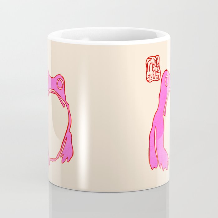 Pink Grumpy Frog Coffee Mug Gallery Image 4