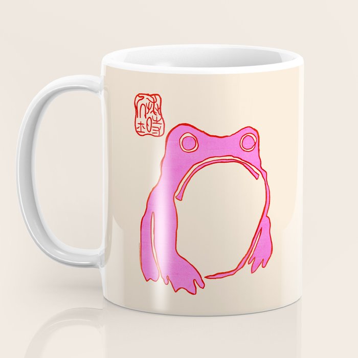 Pink Grumpy Frog Coffee Mug Gallery Image 3