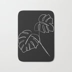 Monstera minimal - black Bath Mat Gallery Image 1