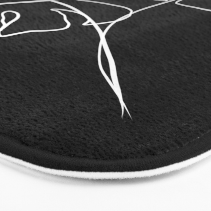 Monstera minimal - black Bath Mat Gallery Image 3