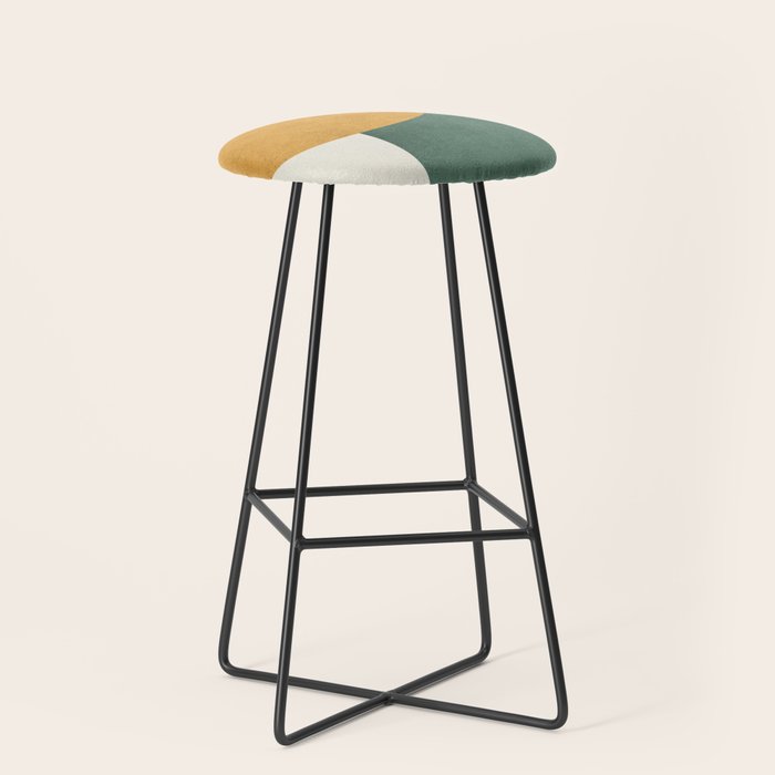 Halfmoon Colorblock 2 - Gold Green  Stool Gallery Image 1