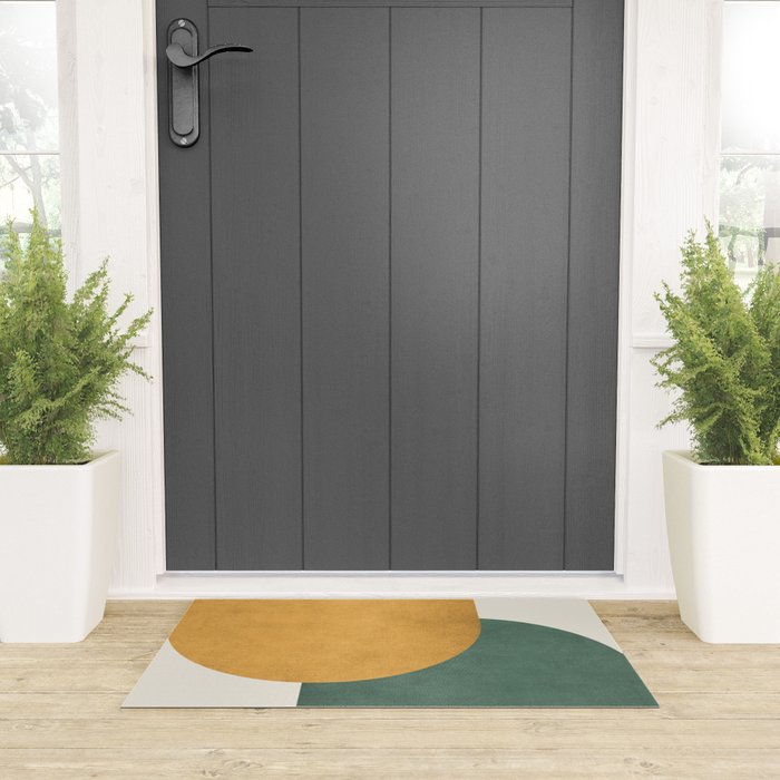 Halfmoon Colorblock 2 - Gold Green  Welcome Mat Gallery Image 3