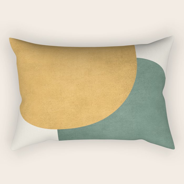 Halfmoon Colorblock 2 - Gold Green  Rectangular Pillow Gallery Image 2