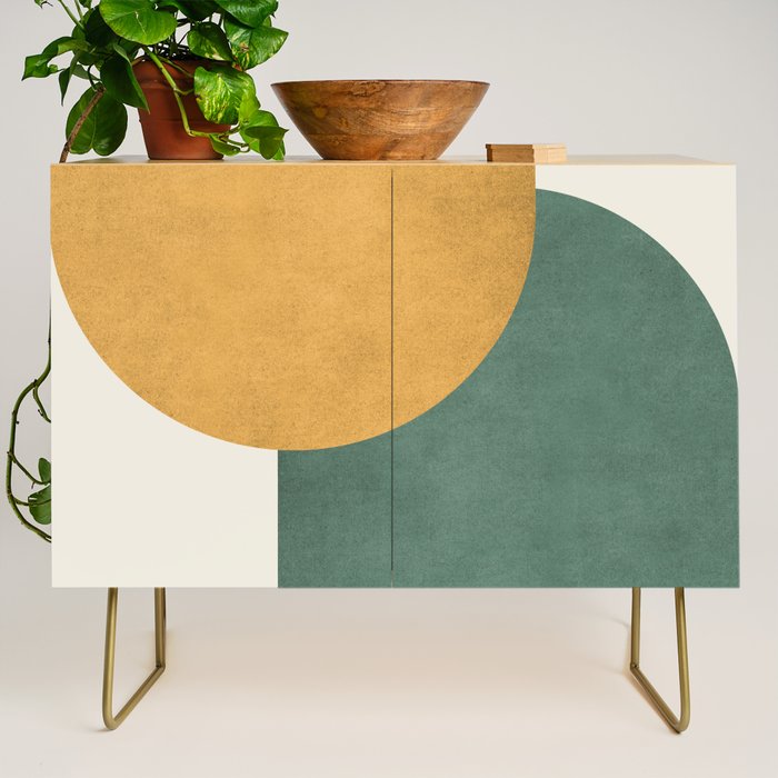 Halfmoon Colorblock 2 - Gold Green  Credenza Gallery Image 1