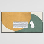 Halfmoon Colorblock 2 - Gold Green  Desk Mat Gallery Image 1