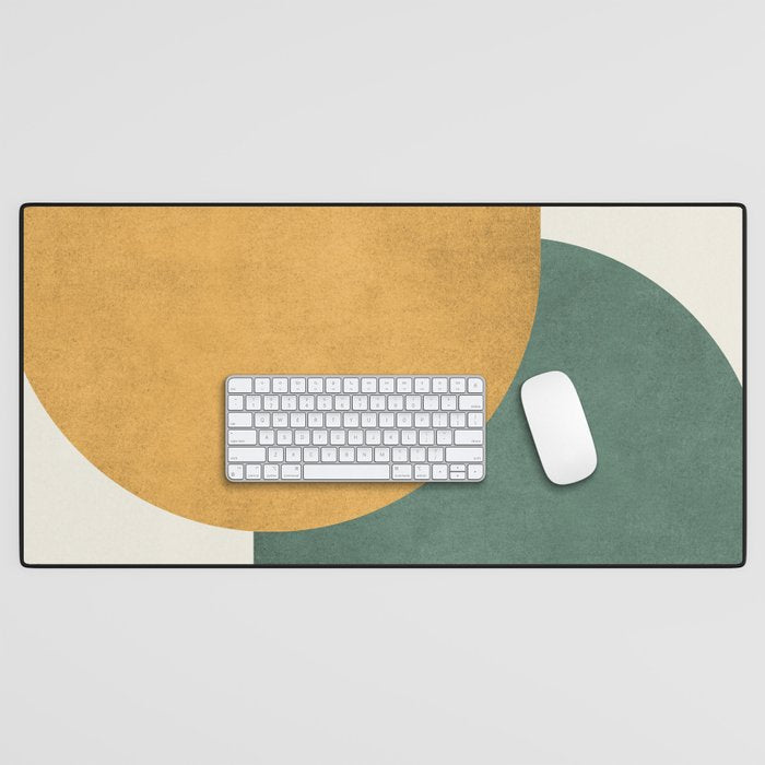 Halfmoon Colorblock 2 - Gold Green  Desk Mat Gallery Image 1
