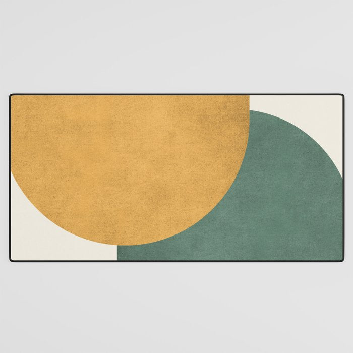 Halfmoon Colorblock 2 - Gold Green  Desk Mat Gallery Image 3