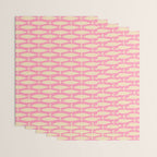 Mid Century Modern Minimalist Fish Pink Cream Pattern Wrapping Paper Gallery Image 3