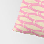 Mid Century Modern Minimalist Fish Pink Cream Pattern Pillow Sham Gallery Image 4