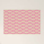 Mid Century Modern Minimalist Fish Pink Cream Pattern Welcome Mat Gallery Image 1