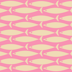 Mid Century Modern Minimalist Fish Pink Cream Pattern Coffee Mug Gallery Image 2