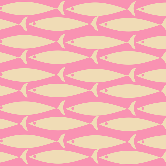 Mid Century Modern Minimalist Fish Pink Cream Pattern Coffee Mug Gallery Image 2