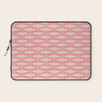 Mid Century Modern Minimalist Fish Pink Cream Pattern Laptop Sleeve Gallery Image 1