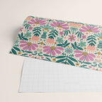 Pretty Floral - Lilac, Turquoise, Pink Wrapping Paper Gallery Image 2