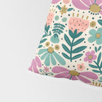 Pretty Floral - Lilac, Turquoise, Pink Pillow Sham Gallery Image 4
