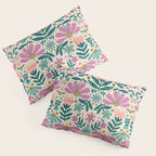 Pretty Floral - Lilac, Turquoise, Pink Pillow Sham Gallery Image 3