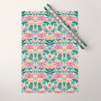Pretty Floral - Lilac, Turquoise, Pink Wrapping Paper Gallery Image 1