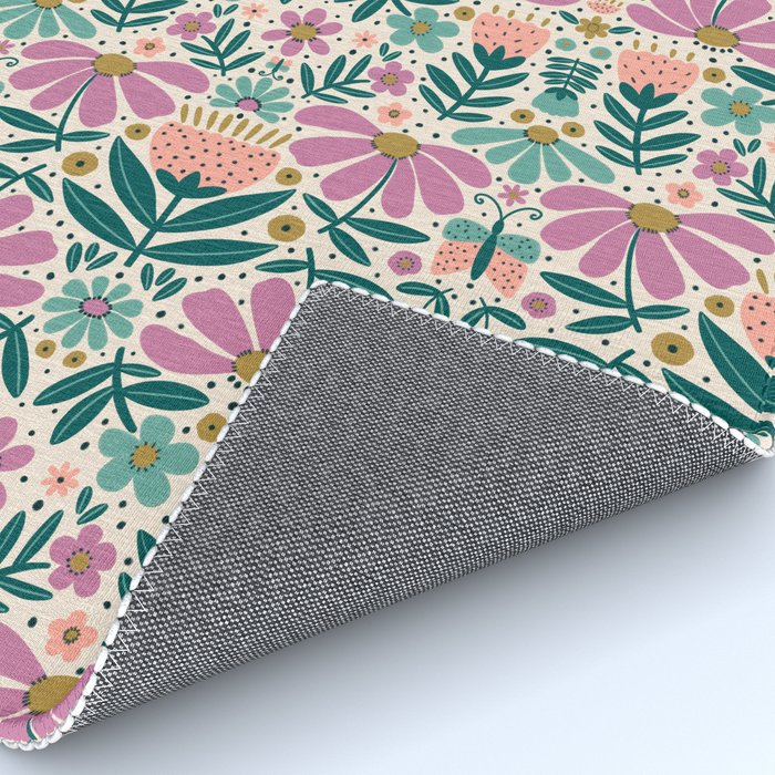 Pretty Floral - Lilac, Turquoise, Pink Rug Gallery Image 4