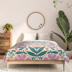 Pretty Floral - Lilac, Turquoise, Pink Comforter Gallery Image 3