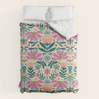 Pretty Floral - Lilac, Turquoise, Pink Comforter Gallery Image 6
