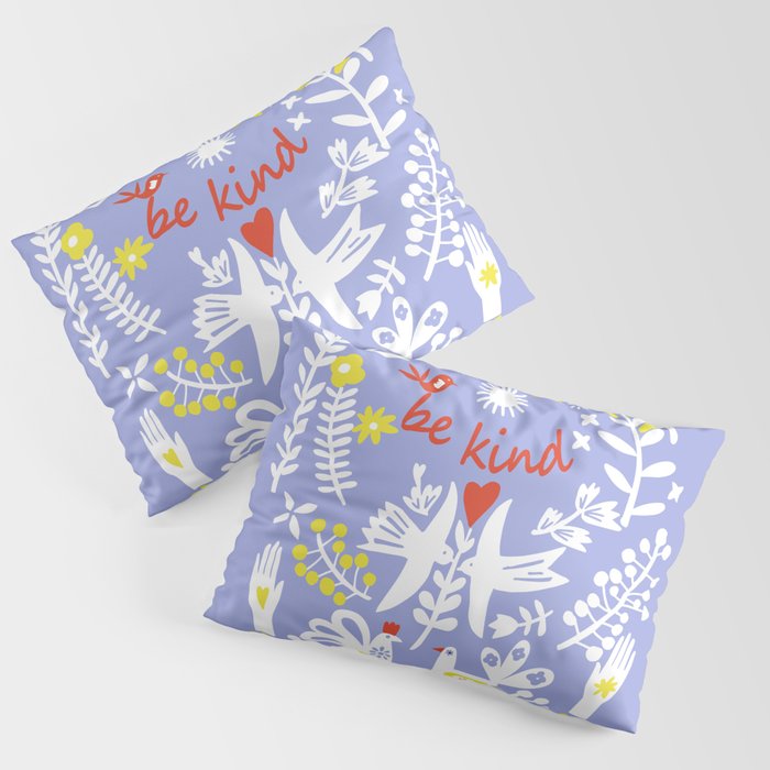 be kind - scandinavian folk art illustration Pillow Sham Gallery Image 3