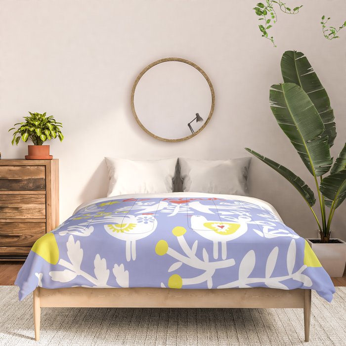 be kind - scandinavian folk art illustration Comforter Gallery Image 3