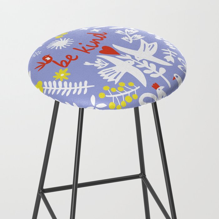 be kind - scandinavian folk art illustration Stool Gallery Image 2