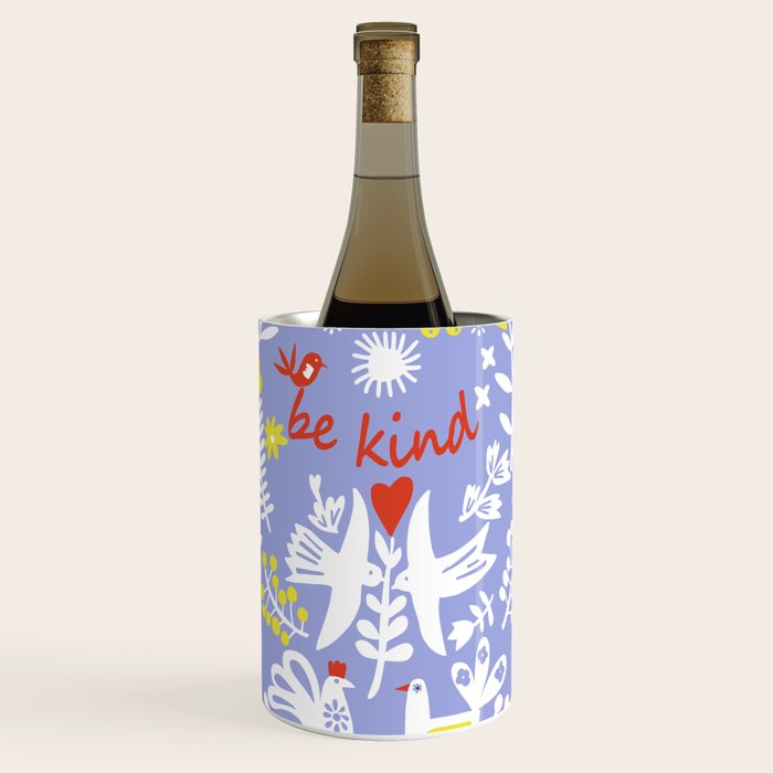 be kind - scandinavian folk art illustration Wine Chiller Gallery Image 1
