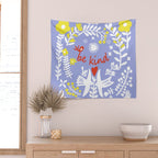 be kind - scandinavian folk art illustration Wall Tapestry Gallery Image 2