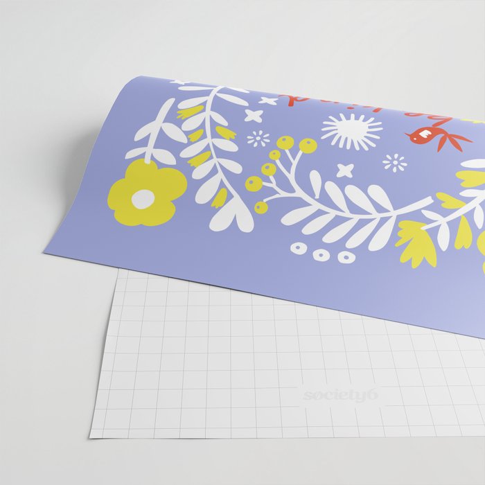 be kind - scandinavian folk art illustration Wrapping Paper Gallery Image 2