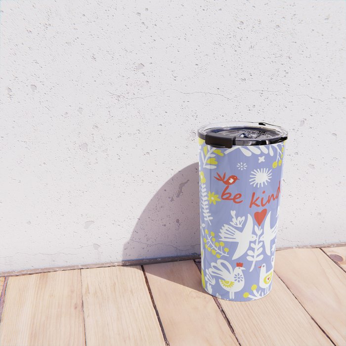 be kind - scandinavian folk art illustration Travel Mug Gallery Image 4