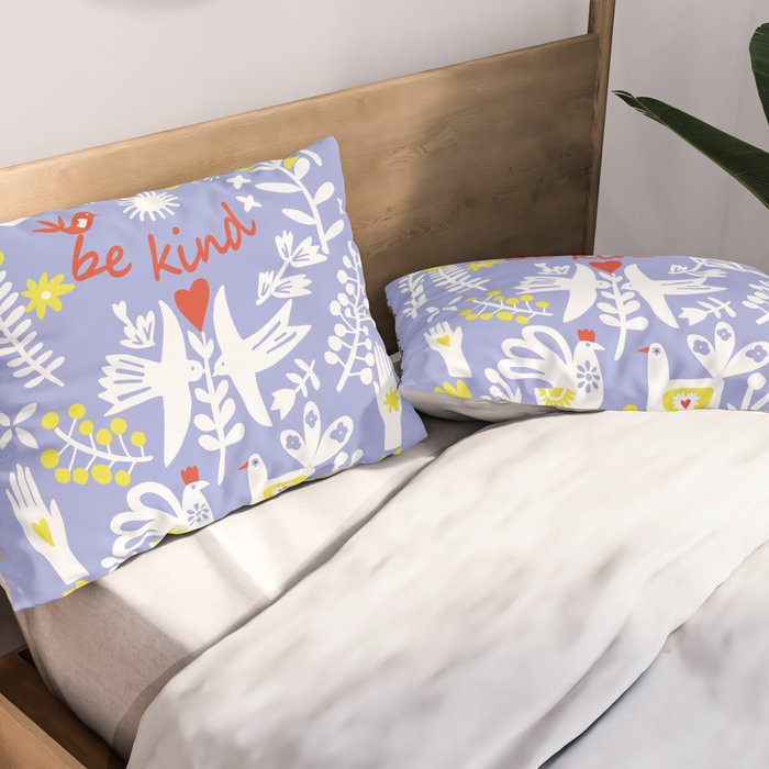 be kind - scandinavian folk art illustration Pillow Sham Gallery Image 2