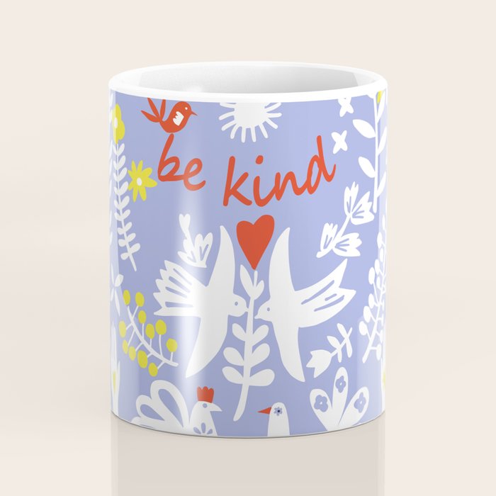 be kind - scandinavian folk art illustration Coffee Mug Gallery Image 4