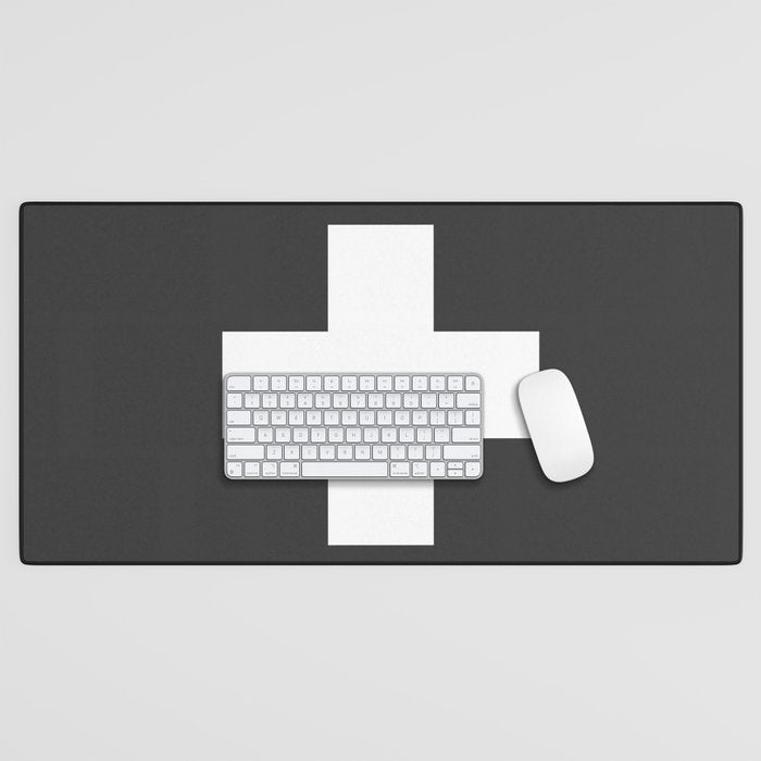 Swiss Cross Charcoal Desk Mat Gallery Image 1