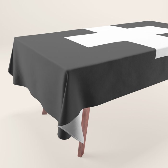 Swiss Cross Charcoal Tablecloth Gallery Image 1