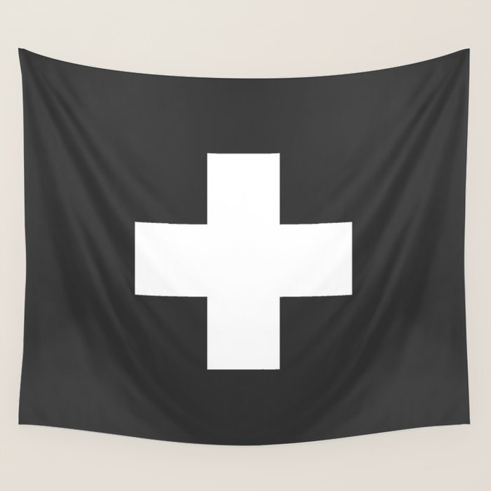 Swiss Cross Charcoal Wall Tapestry Gallery Image 4