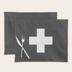 Swiss Cross Charcoal Placemat Gallery Image 1
