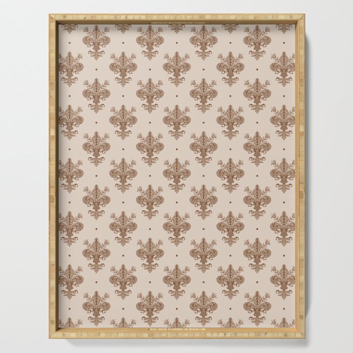 Fleur De Lis In Neutral Serving Tray Gallery Image 1