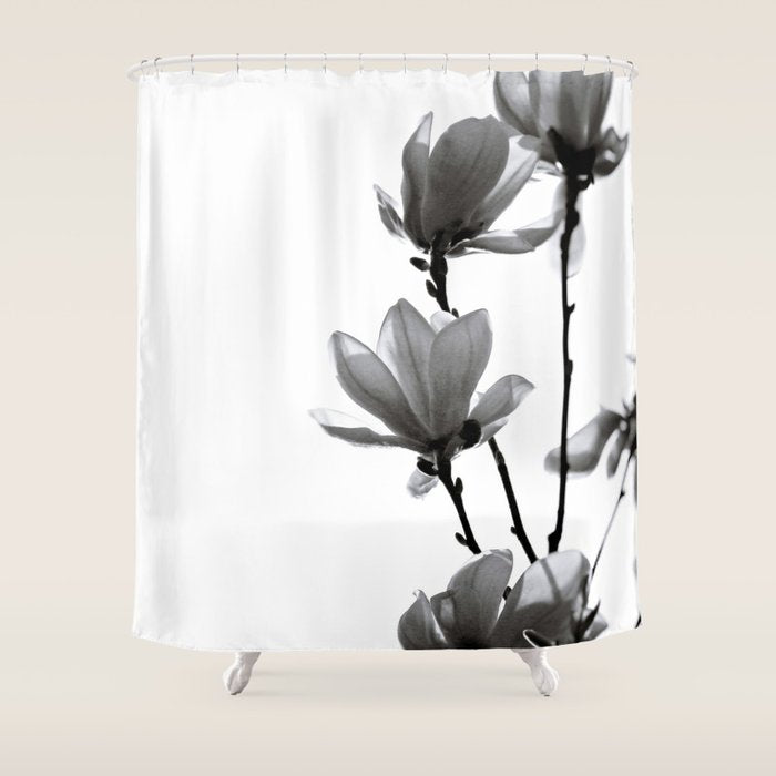 BLACK MAGNOLIA Shower Curtain Gallery Image 1