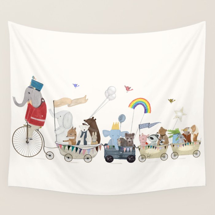 the rainbow parade Wall Tapestry Gallery Image 4