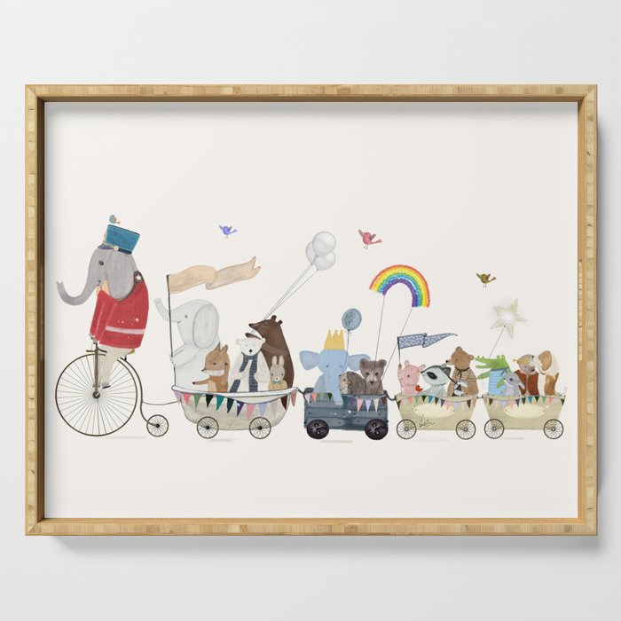 the rainbow parade Serving Tray Gallery Image 1